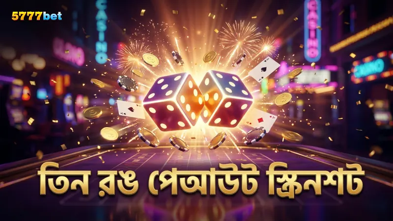 কালার গেমে তিনটি একই রঙ মেলার পেআউটের স্ক্রিনশট প্রদর্শন।