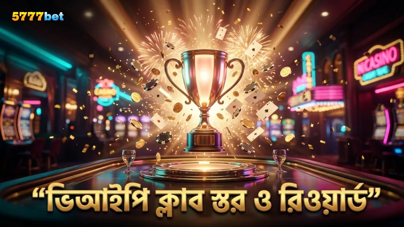 ভিআইপি ক্লাবের স্তর ও রিওয়ার্ড তালিকা বিস্তারিত দেখানো হয়েছে